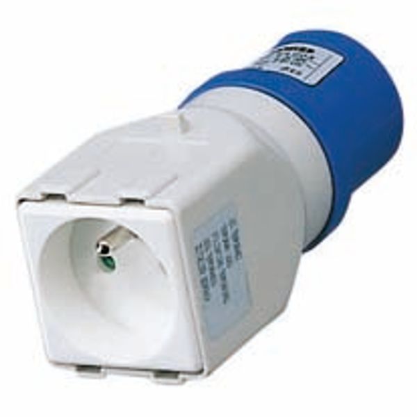 SYSTEM ADAPTOR - FROM INDUSTRIAL TO DOMESTIC IP44 - SOCKET-OUTLET 2P+E 16A 230V ac 50/60HZ - 1 PLUG 2P+E 16A FRENCH STD image 2
