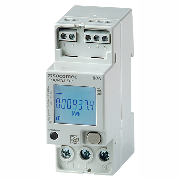 Active-energy meter COUNTIS E13 Direct 80A dual tariff with RS485 MODB image 1