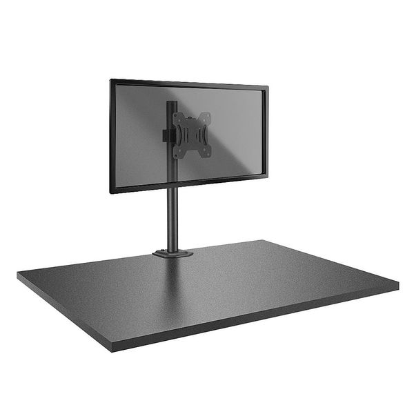 Single Display Short Bracket w/ Pole & Desk Clamp Securely mount a fixed single desktop monitor to an office desk image 2