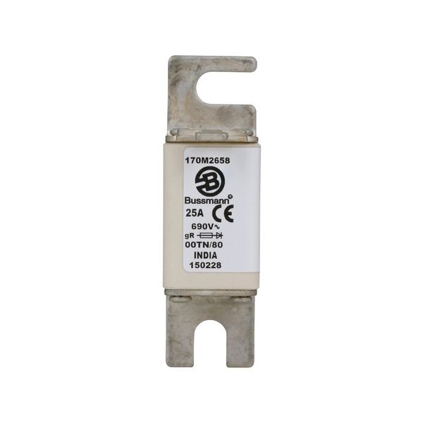 Fuse-link, high speed, 25 A, AC 690 V, DIN 00, 30 x 67 x 100 mm, gR, DIN, IEC, single indicator image 9