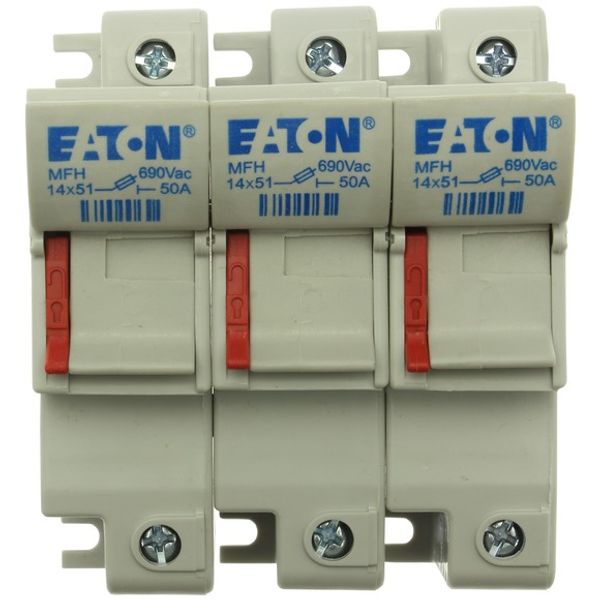 Fuse-holder, low voltage, 50 A, AC 690 V, 14 x 51 mm, 3P, IEC image 2