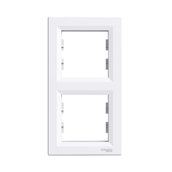 Asfora - vertical 2-gang frame - white image 3