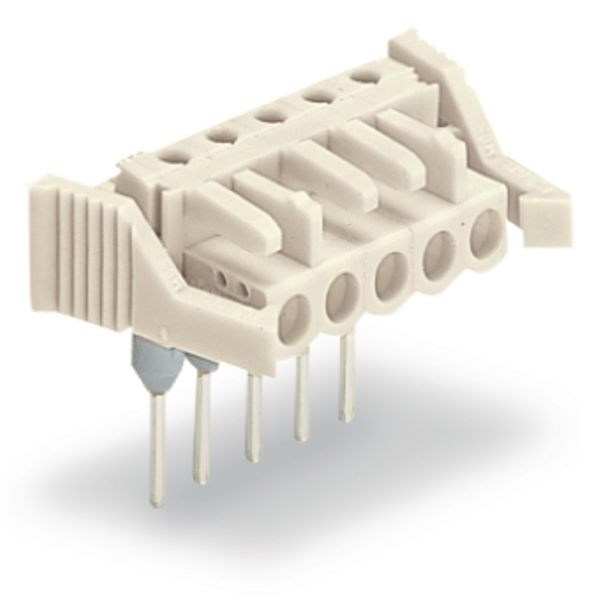 Female connector for rail-mount terminal blocks 0.6 x 1 mm pins angled image 1