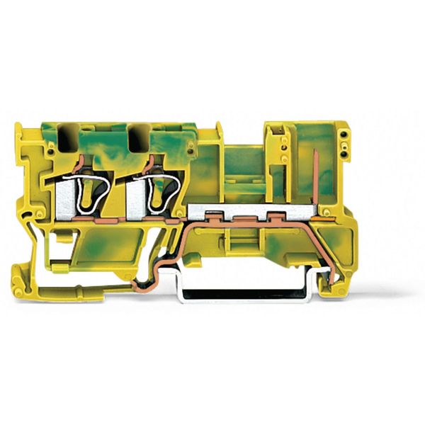2-conductor/1-pin ground carrier terminal block 4 mm² for DIN-rail 35 image 1