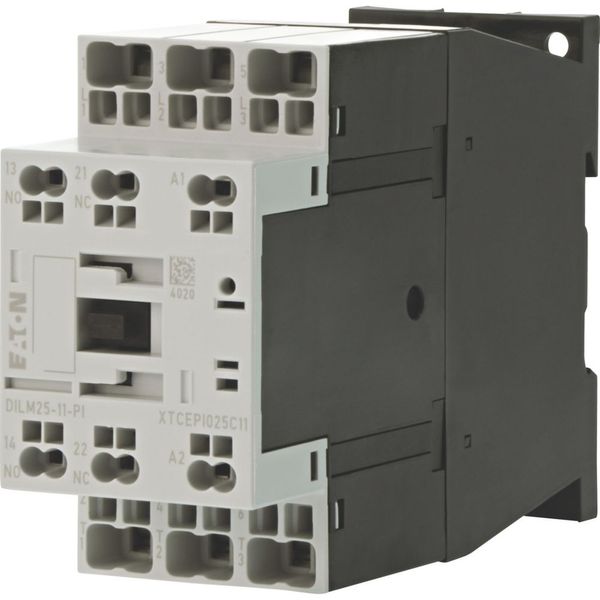 Contactor, 3 pole, 380 V 400 V 11 kW, 1 N/O, 1 NC, 110 V 50 Hz, 120 V 60 Hz, AC operation, Push in terminals image 14