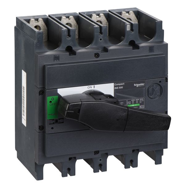 switch disconnector, Compact INS500 , 500 A, standard version with black rotary handle, 4 poles image 2