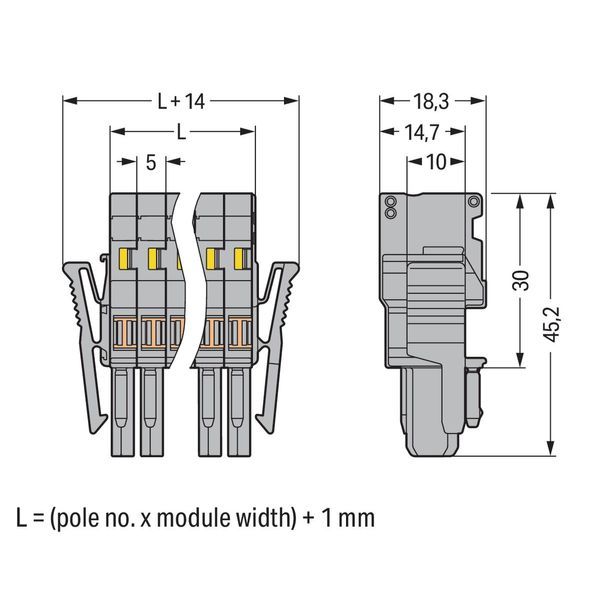 1-conductor female connector CAGE CLAMP® 4 mm² gray image 2