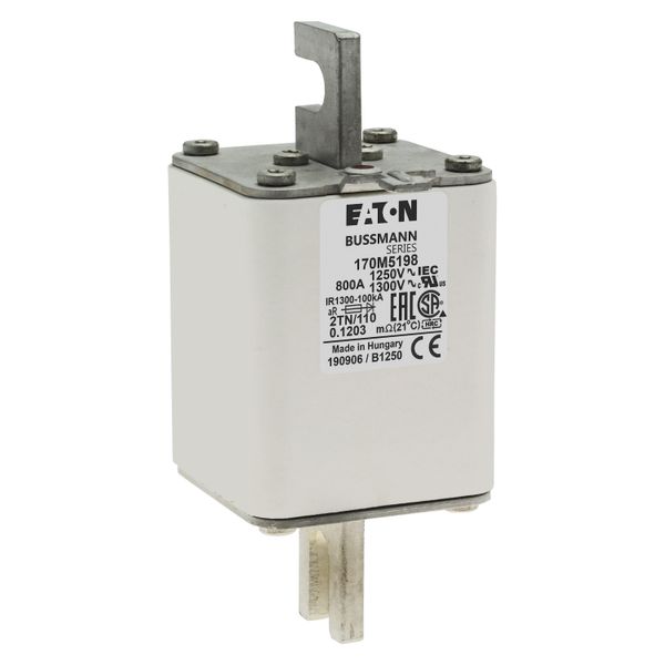 Fuse-link, high speed, 800 A, AC 1250 V, size 2, 61 x 75 x 138 mm, aR, DIN, IEC, type T indicator image 10