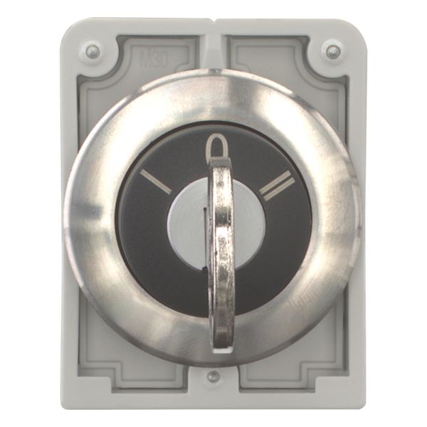Key-operated actuator, Flat Front, momentary, 3 positions, Key withdrawable: 0, Bezel: stainless steel image 4