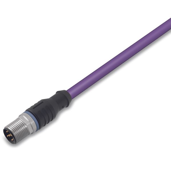 CANopen/DeviceNet cable M12A plug straight 5-pole violet image 1