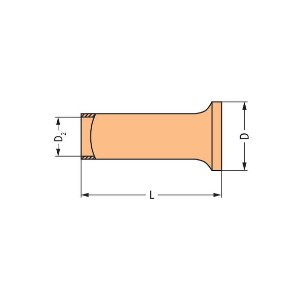 Ferrule Sleeve for 16 mm² / AWG 6 uninsulated brown metallic image 4