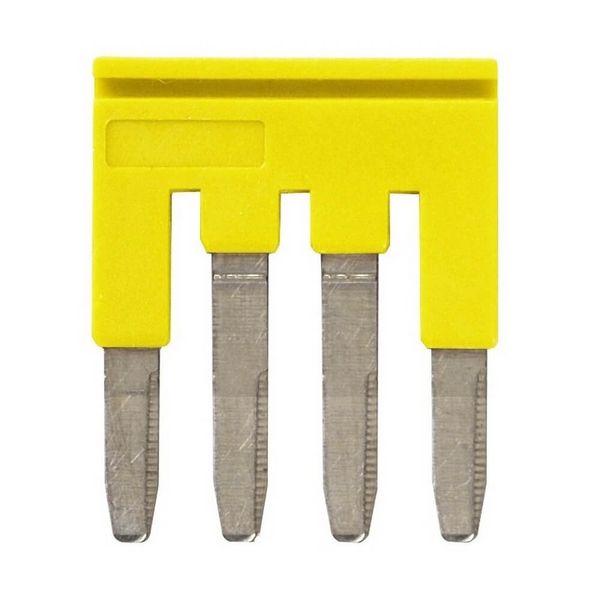Cross bar for terminal blocks 6.0 mm² screw models, 4 poles, Yellow co image 1
