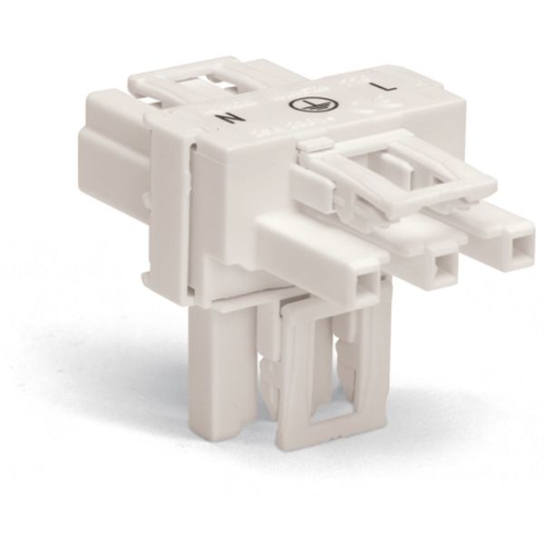 T-distribution connector 3-pole Cod. A white image 2