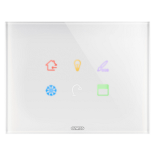 ICE TOUCH PLATE KNX - IN GLASS - 6 TOUCH AREAS - WHITE - CHORUSMART image 1