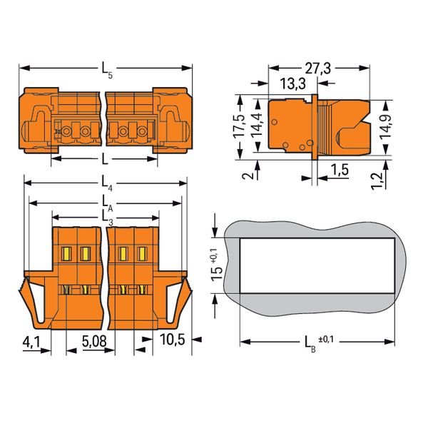 1-conductor male connector CAGE CLAMP® 2.5 mm² orange image 5