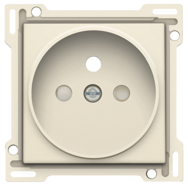 Finishing set for socket outlet with pin earthing and shutters, flush-mounting depth 21 mm, cream image 1