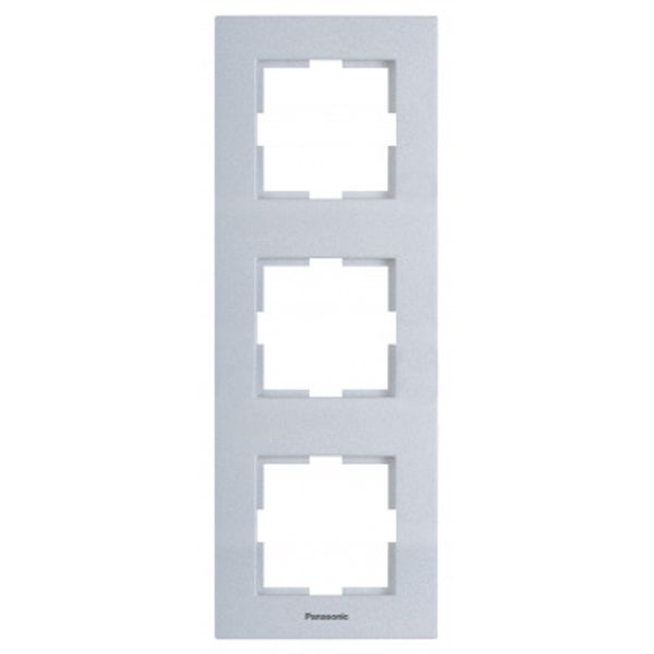Karre Plus Accessory Aluminium - Silver Three Gang Frame image 1