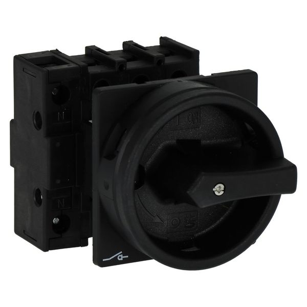 Main switch, P1, 40 A, flush mounting, 3 pole, 1 N/O, 1 N/C, STOP function, With black rotary handle and locking ring, Lockable in the 0 (Off) positio image 13