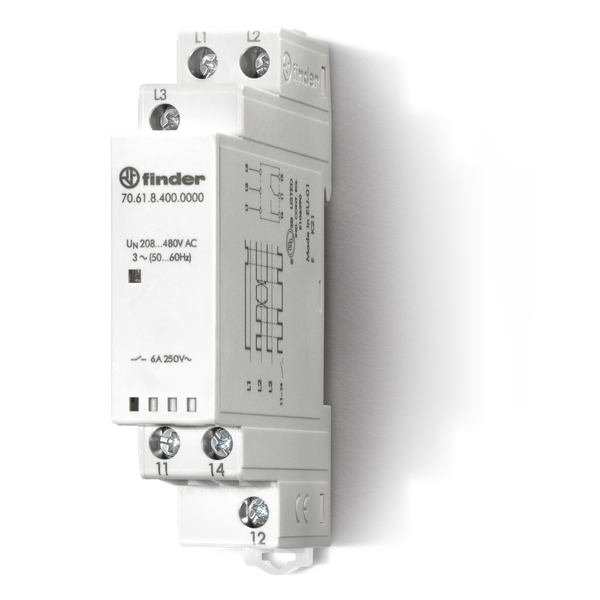 Monitoring relay 3ph.1CO 6A/208-480VAC/Non-adjustable detection values (70.61.8.400.0000) image 2