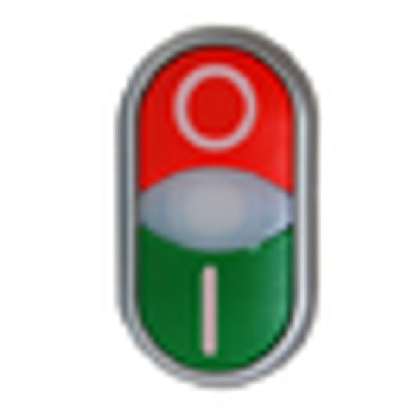 Double push-button, illuminated, red/green,`0/Iï image 2