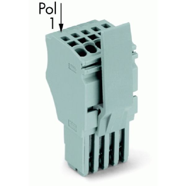 1-conductor female connector Push-in CAGE CLAMP® 1.5 mm² gray image 1