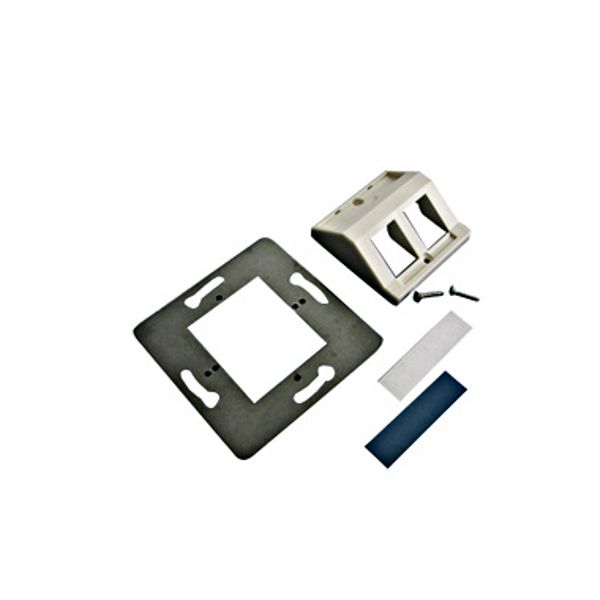 Outlet empty for 2xTera Flushmount, 50x50, RAL9010 image 1