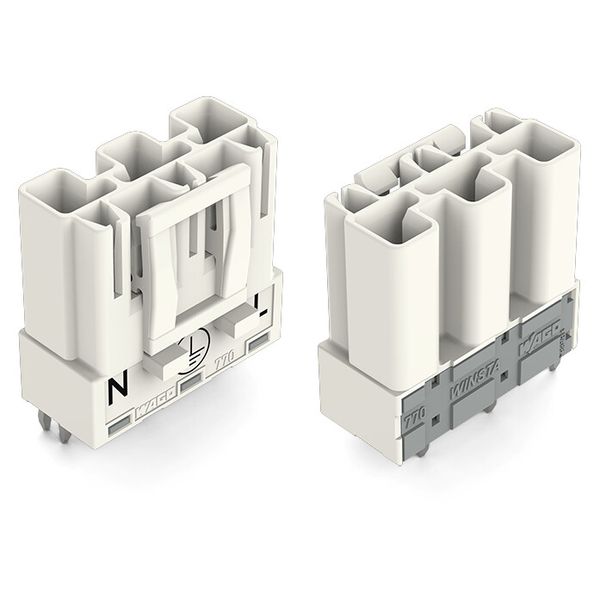 Plug for PCBs straight 3-pole white image 1