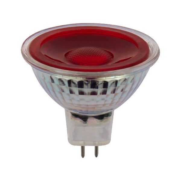 LED GU5.3 MR16 Glass 50x47.5 12V 5W 38° AC/DC Red Non-Dim image 2