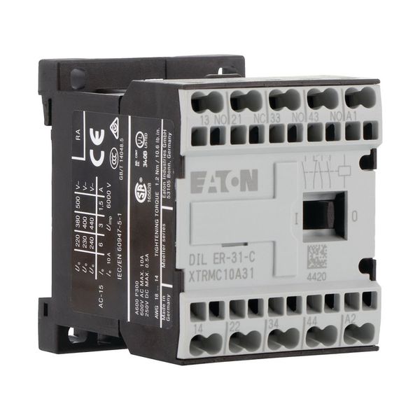 Contactor relay, 24 V DC, N/O = Normally open: 3 N/O, N/C = Normally closed: 1 NC, Spring-loaded terminals, DC operation image 10