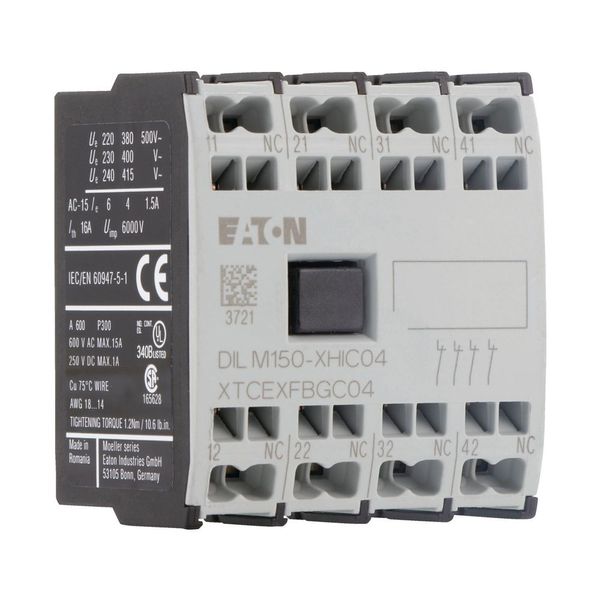 Auxiliary contact module, 4 pole, Ith= 16 A, 4 NC, Front fixing, Spring-loaded terminals, DILMC40 - DILMC150 image 9