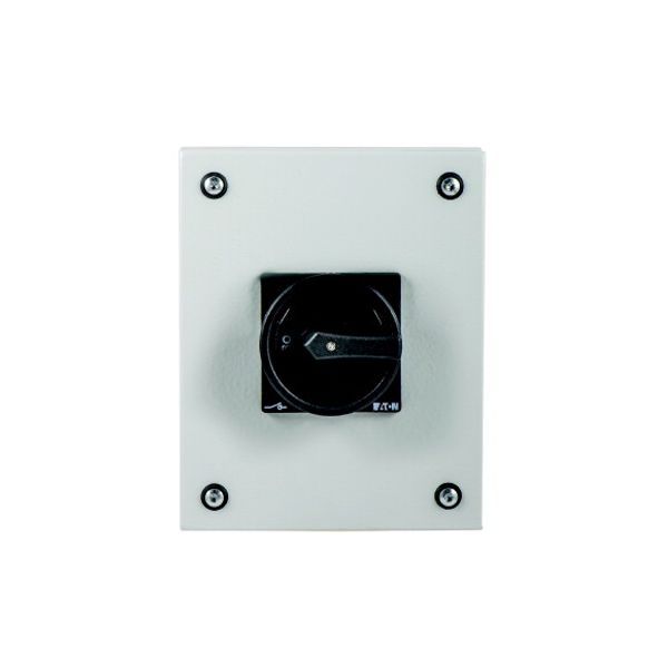 Main switch, P3, 100 A, surface mounting, 3 pole, 1 N/O, 1 N/C, STOP function, With black rotary handle and locking ring, Lockable in the 0 (Off) posi image 1