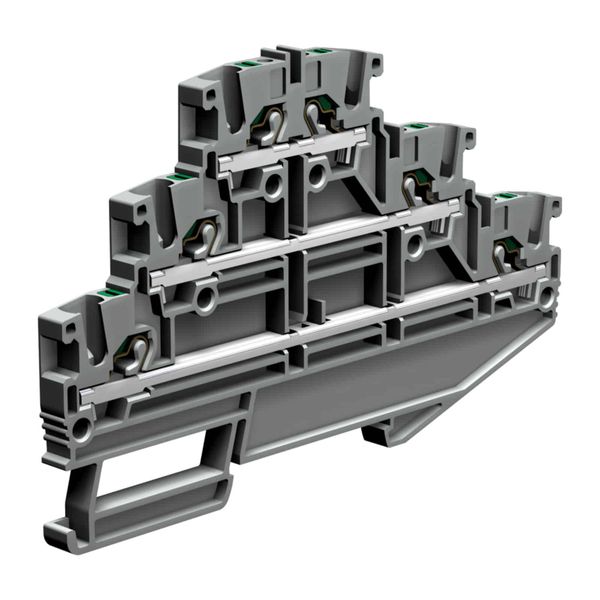 Push-in terminal block 2.5mm2, 3-levels, blue color image 1