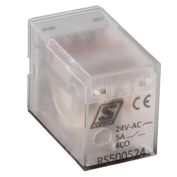 Plug-in Relay 14 oin 4 C/O 5A 24VAC, S-Relay RS5 image 1