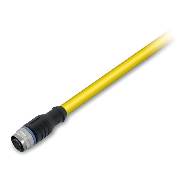 System bus cable M12B socket straight 5-pole yellow image 2