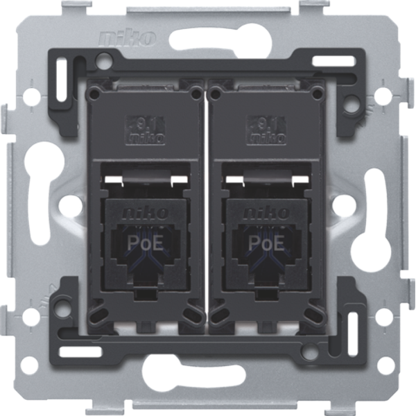 2 RJ45 connections UTP cat. 6, PoE++ ready, flat model, incl. base 71 image 1