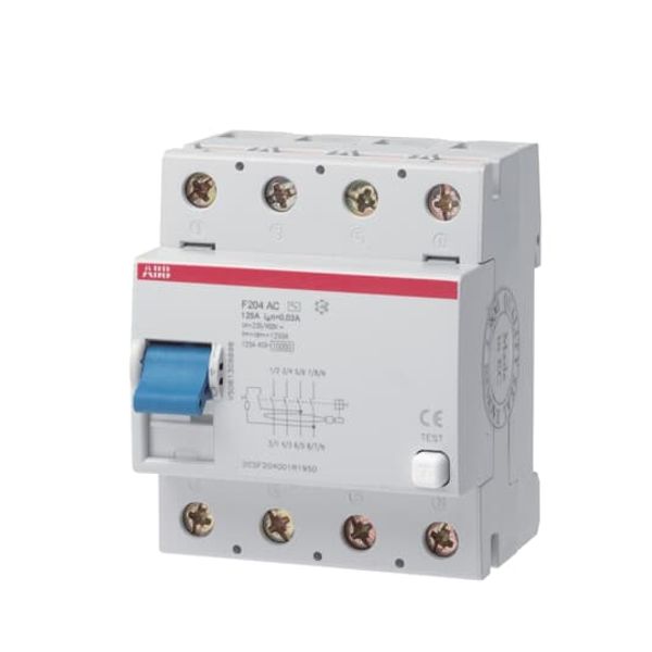 F204 AC-125/0.3-L Residual Current Circuit Breaker 4P AC type 300 mA image 2