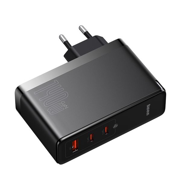 Wall Charger GaN5 Pro 140W USB + 2xUSB-C QC4+ PD3.1 with USB-C 1m Cable, Black image 2