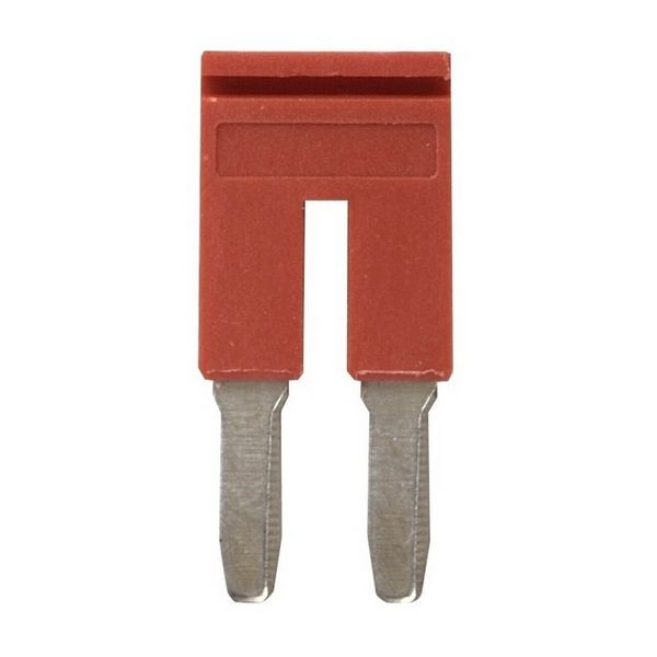 Short bar for terminal blocks 4 mm² push-in plus models, 2 poles, red image 1