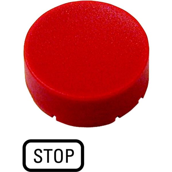 Button plate, raised red, STOP image 6