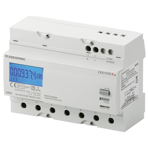 Active-energy meter COUNTIS E36 Direct 100A dual tariff with M-BUS com image 2