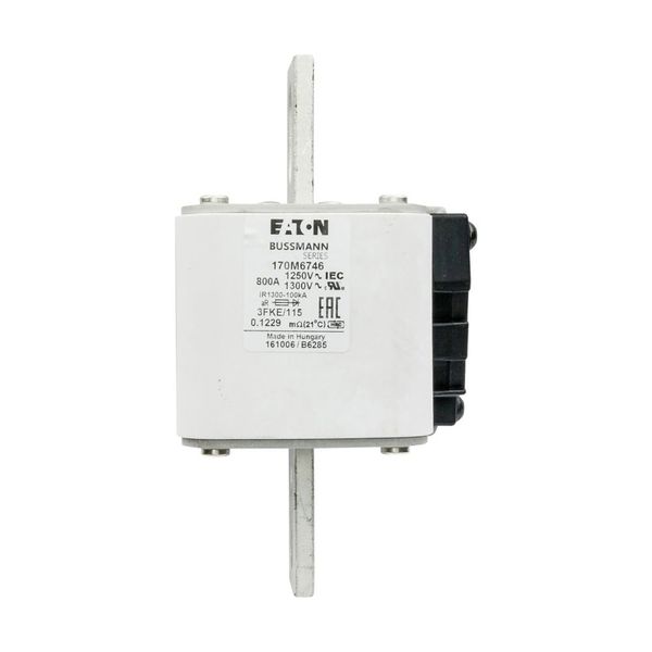 Fuse-link, high speed, 800 A, AC 1250 V, size 3, 76 x 92 x 159 mm, aR, IEC, UL, single indicator image 11