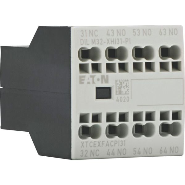 Auxiliary contact module, 4 pole, Ith= 16 A, 3 N/O, 1 NC, Front fixing, Push in terminals, DILM7-10 - DILM38-10 image 9