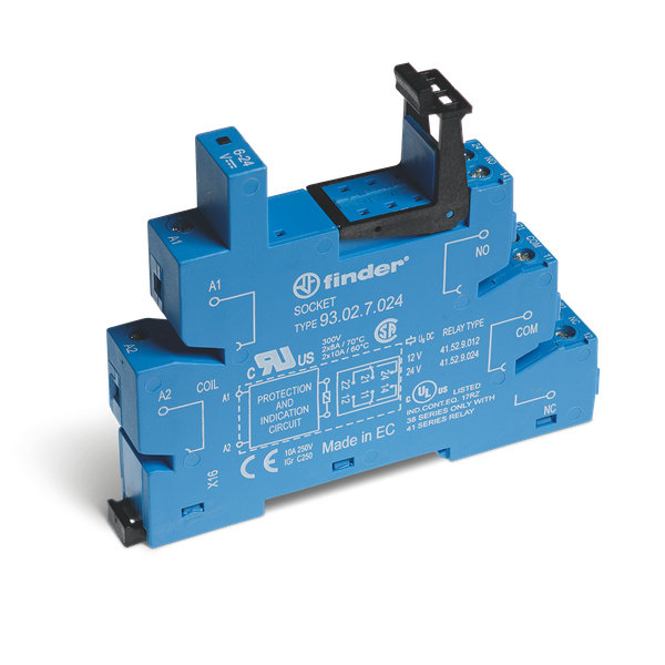 Screw socket blue 6+12+24VDC for 35mm.rail, 41.52/81 (93.02.7.024) image 2