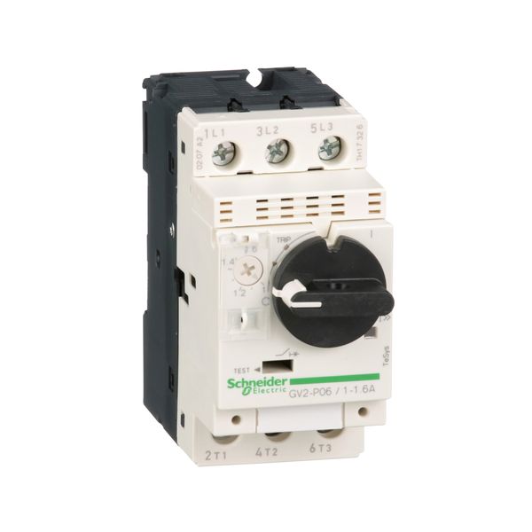 Motor circuit breaker, TeSys Deca, 3P, 1-1.6 A, thermal magnetic, screw clamp terminals image 1