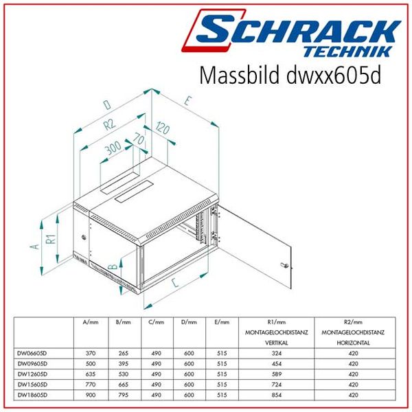 Network Enclosure Wall DW Dualbloc, W600xH635xD515, 19",12U image 12