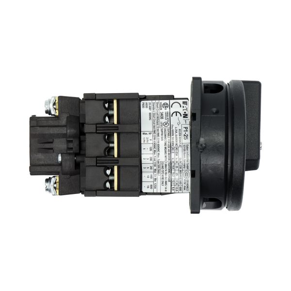 Main switch, P1, 25 A, flush mounting, 3 pole, STOP function, With black rotary handle and locking ring, Lockable in the 0 (Off) position image 13