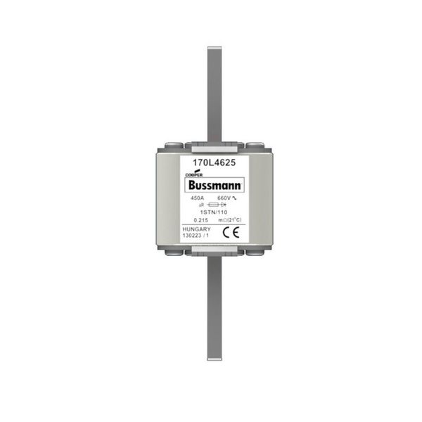 Fuse-link, high speed, 450 A, AC 660 V, Size 1, 51 x 51 x 140 mm, aR, DIN, IEC, single indicator image 6