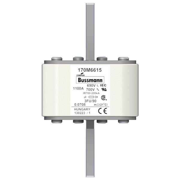 Fuse-link, high speed, 800 A, AC 2000 V, Size 3, 76 x 76 x 241 mm, aR, IEC, single indicator image 2