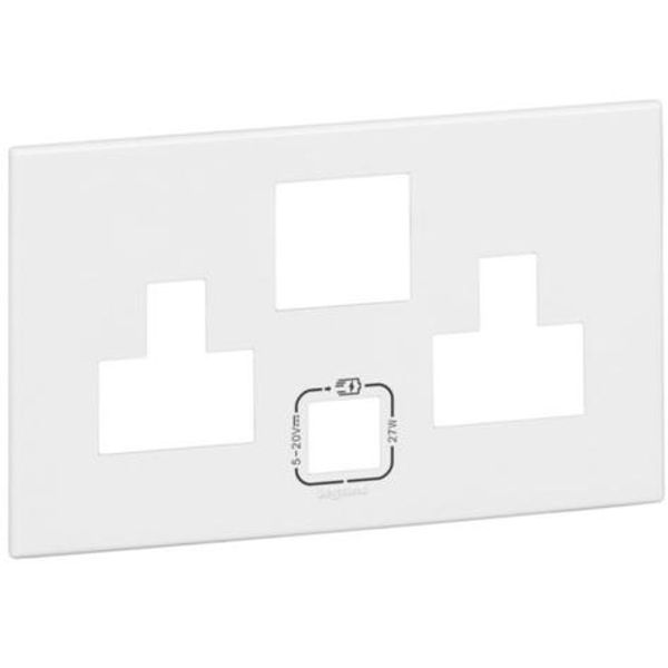 Plate 2 gang multistd switched socket + USB 27W white image 1