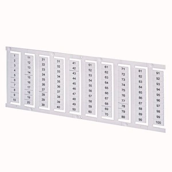 Allen-Bradley 1492-M6X5V1-10 1492 Terminal Block Accessories Snap-In Individual Marker Card, 6 mm x 5 mm, Vertical Text, 1-10, Repeat Sequence Printing image 1